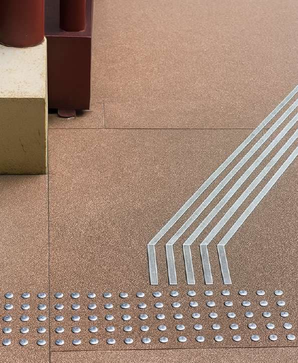 Sistema podotáctil · Instalación en obra